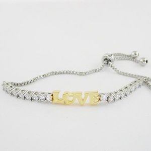 love adjustable tennis bracelet
